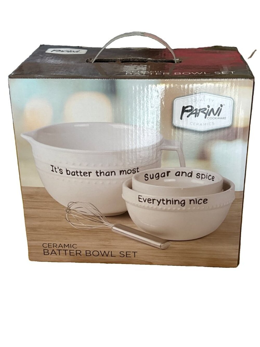 Parini Cookware Ceramic Batter Bowl Set White INV00618